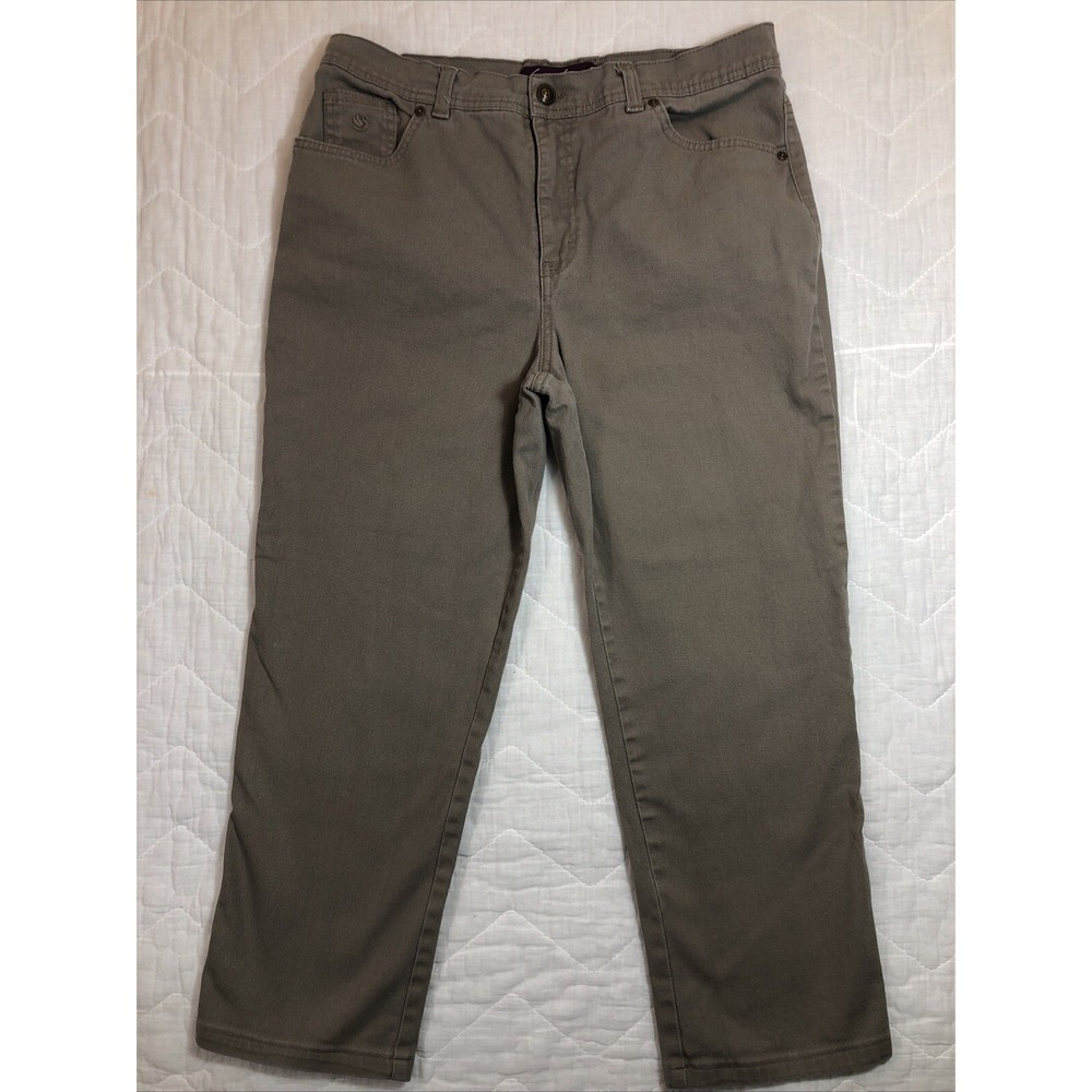 Gloria Vanderbilt Jeans Women's Size 14 Short Tan Straight Leg High Rise 32x23.5